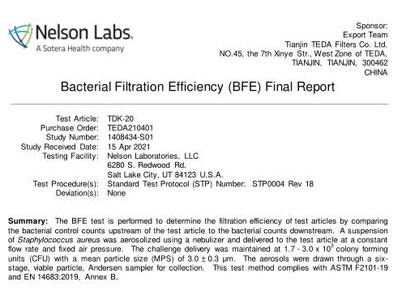 NELSON BFE99檢測(cè)報(bào)告